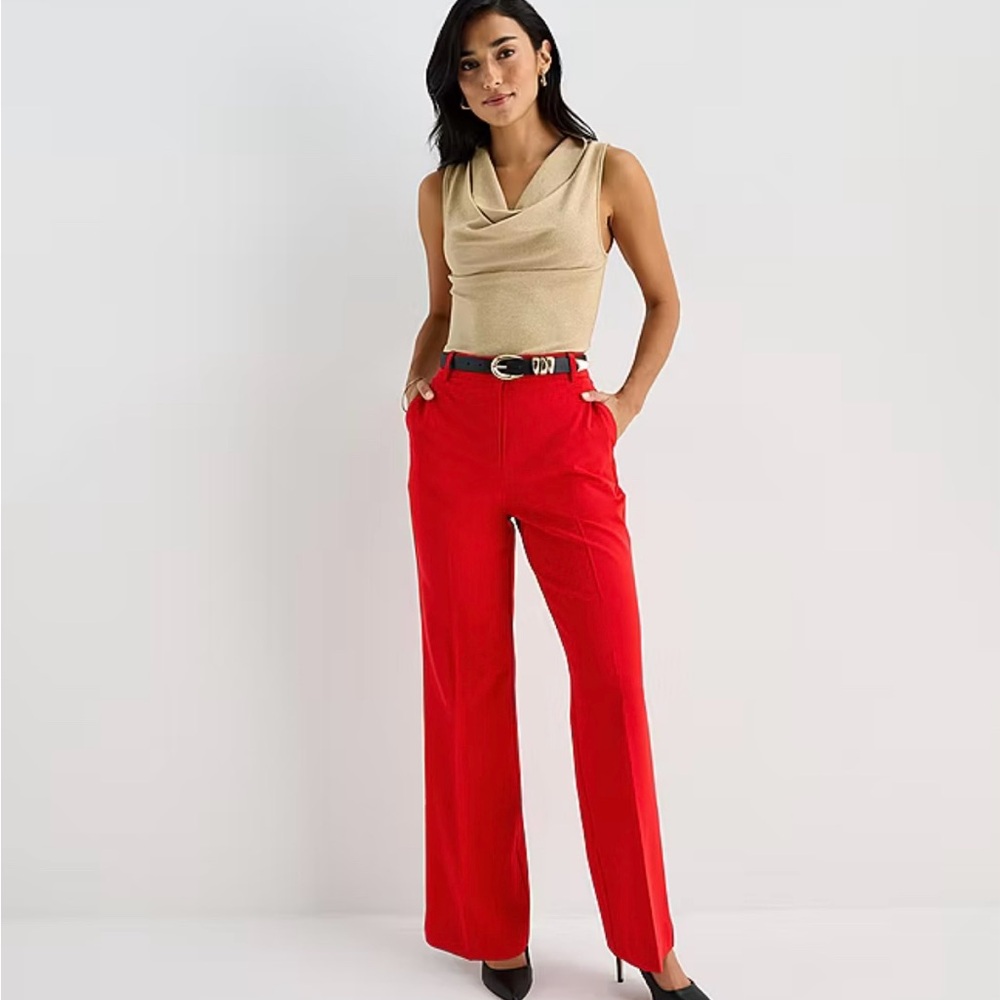 Worthington Red Wide-Leg Women's Pants